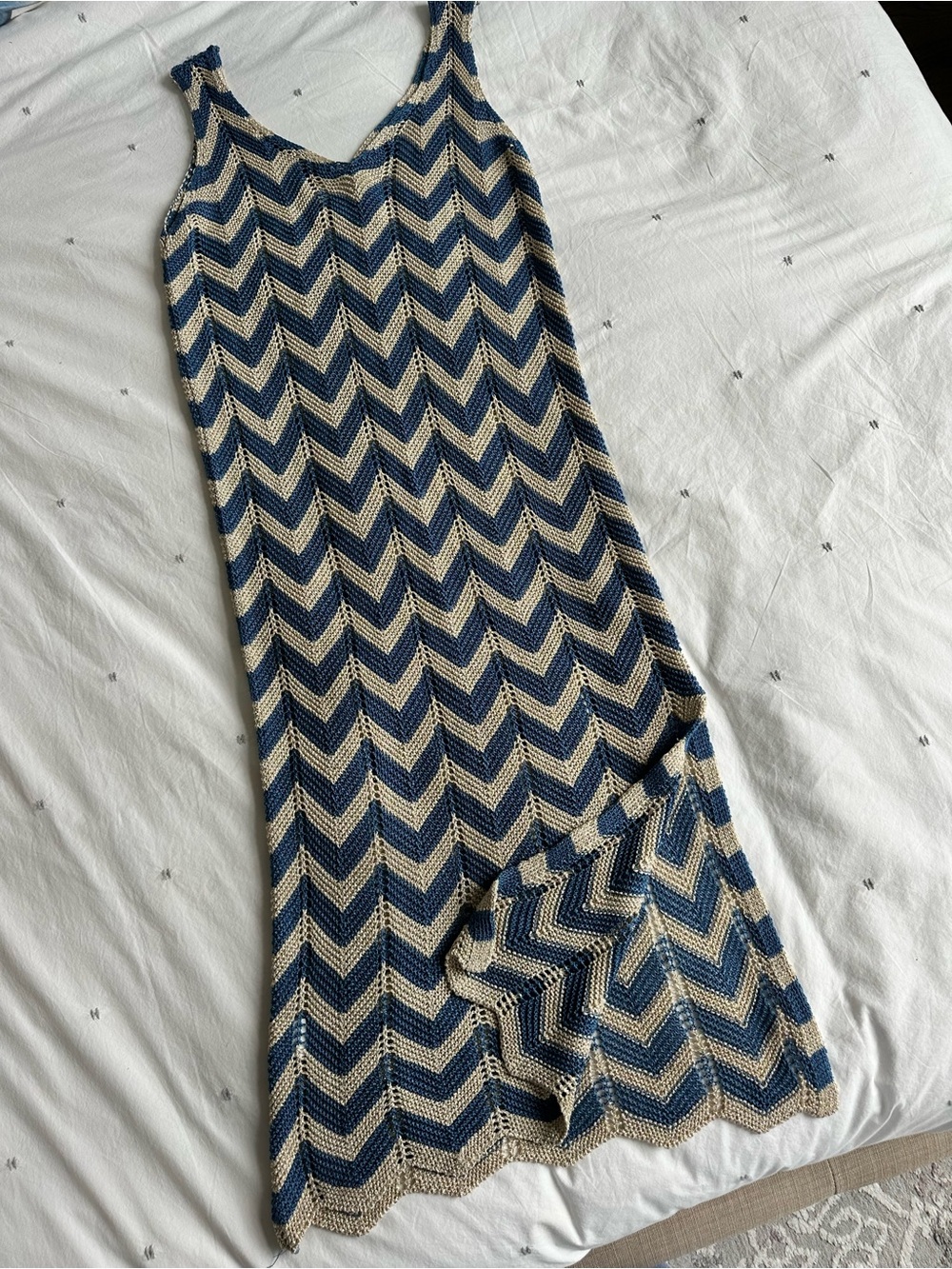 Metallic Chevron Knit Maxi Coverup